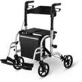 2-In-1 Rollator Faltbar Gehilfe Rollstuhl Klappbar Laufhilfe Reflektor Tasche