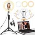 10 Zoll led Ringlicht Ringlichter mit 154cm Stativ Ringleuchte mit 3 Farbe und 10 Helligkeitsstufen für Make-up Live-Streaming YouTube Tiktok Vlog