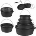 Gusstopf Dutch Oven Gusseisen Potjie Kochtopf Feuertopf Camping Kochgeschirr Deckelheber Kessel Bräter bbq Topf Feuerkessel