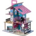 Olivia's Little World 360 Kinder Puppenhaus Aus Holz 3,5 Puppen & 12 Zubehör Mehrfarben TD-13260C - Mehrfarben