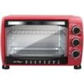 WOLTU Mini Backofen 21 L, elektrischer Minibackofen, Miniofen, Pizzaofen, 1280 W, 100-230 °C, Timer 60 Min., Ober-/Unterhitze, Doppelverglasung, Rot