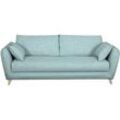 Skandinavische Schlafcouch eisblau mit Matratze D10 cm 3-Sitzer CREEP