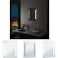 Badezimmer-Wandspiegel mit LEDs 50x60 cm - Spiegel - Silber - The Living Store