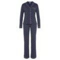 S.OLIVER Pyjama mehrfarbig Gr. 44/46 für Damen. Mit Kontrastpaspel und Piping, Allover-Druck. Klassisch. Nachhaltig.