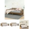 Tagesbett Ausziehbar Honigbraun Massivholz Kiefer 2x(90x190) cm - Betten & Bettgestelle - Braun - The Living Store