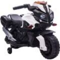 HOMCOM Elektromotorrad Kinderelektroauto Elektro-Kindermotorrad Kinderfahrzeug 6V LED-Licht simuliertes Motorgeräusch Metall+PP Schwarz+Weiß 88,5x