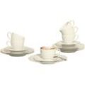 Kaffeeservice SELTMANN WEIDEN "Geschirr-Set, Service Zoè", beige (creme), 18 tlg., Porzellan, Porzellan, Geschirr-Sets, zeitlose Formensprache, Made in Germany, 18 Teile, für 6 Personen