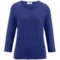 Rundhals-Pullover aus 100% Baumwolle Supima Peter Hahn blau, 42