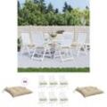 The Living Store Stuhlkissen 6 Stk. Beige 40x40x7 cm Oxford-Gewebe - Sitzpolster