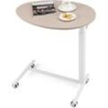 Table Bar Haute, Table Mange Debout Réglable 74-108 cm, Table Bar Mobile, roulettes Verrouillables, Vérin Pneumatique, Plateau Ovale, Table Ronde