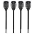 Solarleuchte Gartenlicht 4er-Set Lampe 6–8 h IP44 Wasserfest Kunststoff Schwarz Ø12 x H78 cm