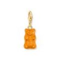Charm-Goldbären-Anhänger in Orange vergoldet