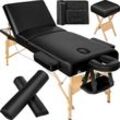 tectake® 3 Zonen Massageliege-Set, Breite 70 cm, Polsterung 10 cm, mit Holzgestell, 218 x 102 x 90 cm