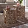 Couchtisch 2er Set FineBuy Design Wohnzimmertisch rund Metall Beistelltisch