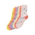 TOM TAILOR Unisex 6er Pack Kids Socken gemustert, gelb, Muster, Gr. 35-38