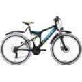 Mountainbike KS CYCLING "Zodiac" Gr. 48, schwarz (schwarz, schwarz), Fahrräder, 48cm, 26 Zoll (66,04cm), für Damen und Herren, Kettenschaltung