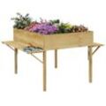 Outsunny Hochbeet mit Ablage natur 122L x 91,5B x 89H cm