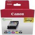 Canon Druckerpatrone PGI-580/CLI-581 PGBK/C/M/Y/BK Multi-Pack Original Kombi-Pack Schwarz, Cyan, Magenta, Gelb 2078C007