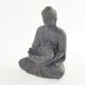 Graue Gartenfigur in Buddha-Form 51x40cm