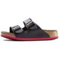 Birkenstock Sandale Arizona Superlauf, Birko-Flor, schwarz/rot, schmal, Größe 41