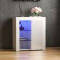 Azura LED Sideboard 1 Door Modern High Gloss Storage Cabinet Cupboard, White