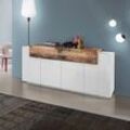 Ahd Amazing Home Design - Sideboard Design weißes Holz 200cm Sideboard 4 Fächer Corona Side