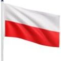 FLAGMASTER® Fahnenmast - inkl. Fahne, Polen, 6m, Stabil, Aluminium, Höhenverstellbar, mit Bodenhülse - Teleskop Flaggenmast, Mast für Flagge,