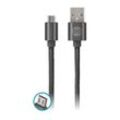 Forever - usb Ladekabel Datenkabel Micro-USB Kabel aus Kunststoff Leder in Schwarz für Smartphone Android Samsung Galaxy Sony Xperia htc Huawei lg