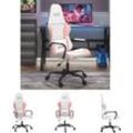 Gaming-Stuhl mit Massagefunktion Weiß und Rosa Kunstleder - Gaming-Sessel - Rosa - The Living Store