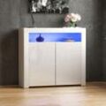 Nova led Sideboard 2 Door Modern High Gloss Storage Cabinet Cupboard, White