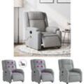 Massagesessel Elektrisch Hellgrau Stoff - Sessel - Grau - The Living Store