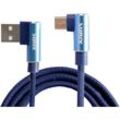 Sunix - 2A Micro-USB Ladekabel 90 Grad Winkelstecker 3 Meter Datenkabel Datentransfer Kabel Ladegerät in Blau