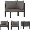 The Living Store Sofa-Eckelement mit Linker Armlehne Poly Rattan Anthrazit - Gartensofaelemente