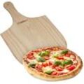 Pizzaschieber aus Holz, mit handlichem Griff, für Brot & Flammkuchen, Pizzaschaufel, BxT: 30,5 x 54 cm, natur - Relaxdays