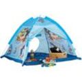 Spielzelt Pirat, Kinderzelt für Jungen ab 3 Jahre, Indoor und Outdoor Piratenzelt HxBxT 90x118x115 cm, blau - Relaxdays