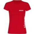 multifanshop® Damen T-Shirt - Dänemark - Brust & Seite - Druck weiß