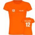multifanshop® Damen T-Shirt - Holland - Trikot 12 - Druck weiß