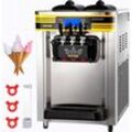 Mophorn - Commercial Ice Cream Maker, 22-30L/H, 2350W, Countertop Soft Serve Maschine, 2x6L Trichter, 2L Zylinder, lcd Panel, Puffing Shortage Alarm,