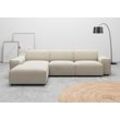 Ecksofa ANDAS "Glimminge auch in Breitcord, Feincord, Bouclé + Easy care-Bezug", beige (natur), B:294cm H:71cm, 12% Polyaxryl, 88% Polyester, Sofas, L-Form, Breite 294, Zierkissen