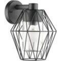 EGLO Außen-Wandlampe Canove, 1 flammige Außenleuchte, Wandleuchte aus Stahl, Farbe: Schwarz, Glas: klar, Fassung: E27, IP44