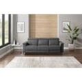 3-Sitzer PLACES OF STYLE "Lund, mit manueller und elektrischer Relaxfunktion", grau (anthrazit), B:222cm H:97cm T:100cm, Webstoff 100% Polyester, Sofas, in 2 Sitzen (links u. rechts), USB, Echtleder, Kunstleder, Webstoff