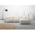 Ecksofa ANDAS "Glimminge auch in Breitcord, Feincord, Bouclé + Easy care-Bezug", weiß (snow), B:294cm H:71cm T:191cm, 12% Polyaxryl, 88% Polyester, Sofas, L-Form, Breite 294, Zierkissen