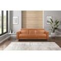 3-Sitzer PLACES OF STYLE "Lund, mit manueller und elektrischer Relaxfunktion", braun (cognac), B:222cm H:97cm T:100cm, Echtleder 100% Echtleder, Kunstleder 100% Polyurethan, Sofas, in 2 Sitzen (links u. rechts), USB, Echtleder, Kunstleder, Webstoff