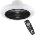 Deckenventilator mit led Beleuchtung Kostrena, Ventilator Decke dimmbar mit Fernbedienung, Timer, 3 Geschwindigkeiten, Kunststoff in schwarz-weiß, ac