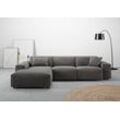 Ecksofa ANDAS "Glimminge auch in Breitcord, Feincord, Bouclé + Easy care-Bezug" Sofas Gr. B/H/T: 294cm x 71cm x 191cm, Cord, Recamiere links, grau (dunkelgrau) L-Form, Breite 294, Zierkissen