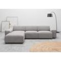 Ecksofa ANDAS "Glimminge auch in Breitcord, Feincord, Bouclé + Easy care-Bezug", grau (hellgrau), B:294cm H:71cm, 12% Polyaxryl, 88% Polyester, Sofas, L-Form, Breite 294, Zierkissen