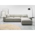 Ecksofa ANDAS "Glimminge auch in Breitcord, Feincord, Bouclé + Easy care-Bezug", grau (hellgrau), B:294cm H:71cm, 12% Polyaxryl, 88% Polyester, Sofas, L-Form, Breite 294, Zierkissen