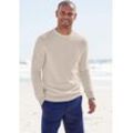 Strickpullover AUTHENTIC LE JOGGER, Herren, Gr. S (44/46), beige (creme), Strick, Obermaterial: 100% Baumwolle, unifarben, casual, regular fit, Rundhals, Langarm Bündchen, Pullover, mit Double-Layer Optik, Rundhalspullover aus reiner Baumwolle