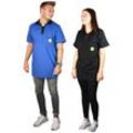 Wetec - ESD-Polo-Shirt light, mit schwarzem Kragen, Größe l, blau - blau