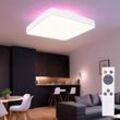 Led Deckenlampe dimmbar mit Fernbedienung Deckenleuchte Wohnzimmerlampe weiß, rgb Backlight Nachtlicht, 36W 1800lm warmweiß-kaltweiß, LxH 55 x 10,5 cm